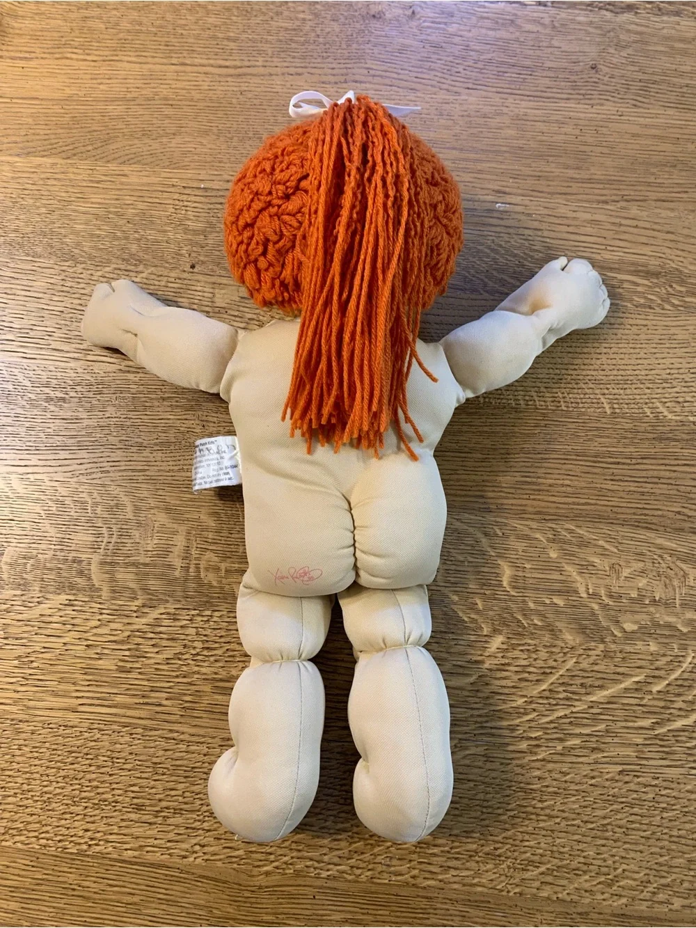 Vintage Cabbage Patch Kids Doll With Pacifier Red Poodle Hair Single Ponytail